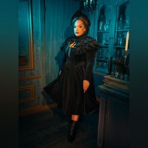 Velvet Mourning Dress w/Caplet